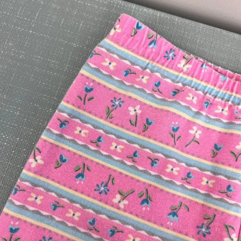 Vintage OshKosh Pink Floral Leggings 12 Months USA